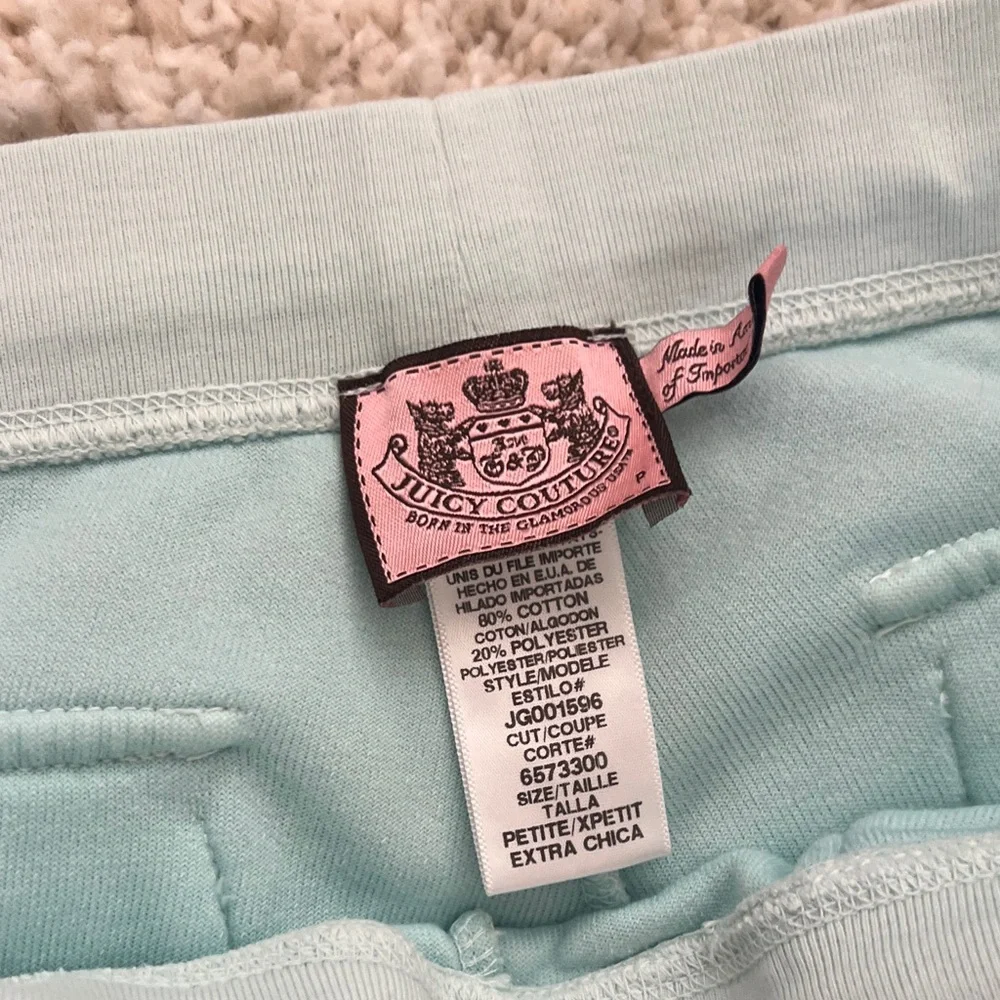 Juicy Couture Terry Light Mint Blue Zip-Up Hoodie (M) and Pants (P) Set - Picture 5 of 7
